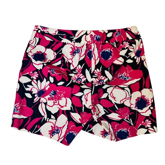 Talbots Womens 2 Pink Navy Floral Chino Shorts NWT Summer Preppy Poppy Print - Picture 2 of 8